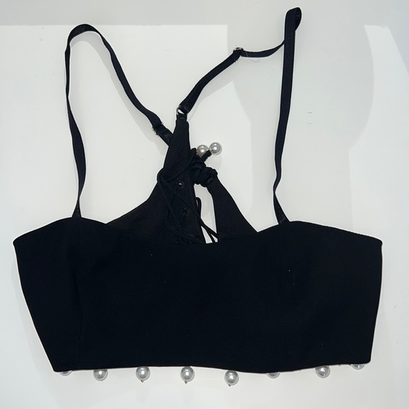 Pearl Cropped Top - Adam Selman - Adjustable Straps - Small - Picture 1 of 5